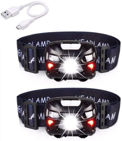Linterna frontal LED recargable 400 lumenes marca Apunol